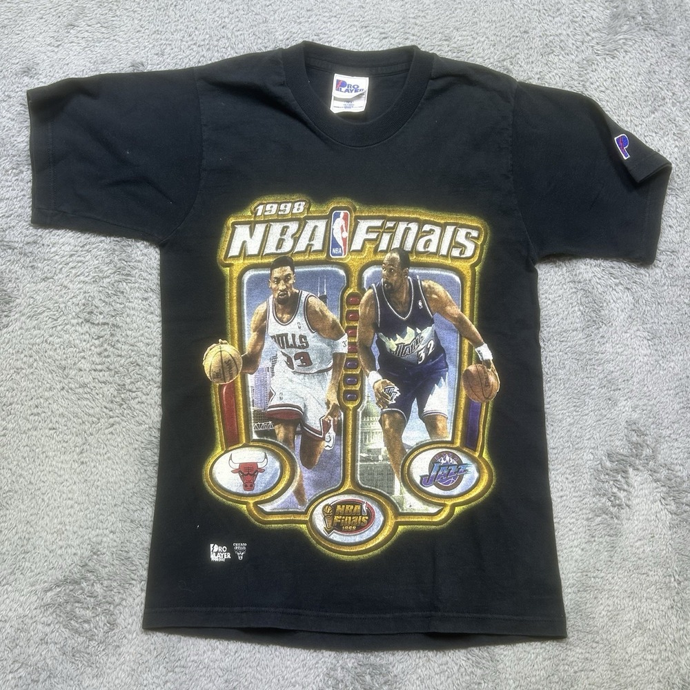 Vintage 1998 NBA Finals T Shirt Youth 10/12 Bulls Jazz Pippen Malone‎ Kids Utah